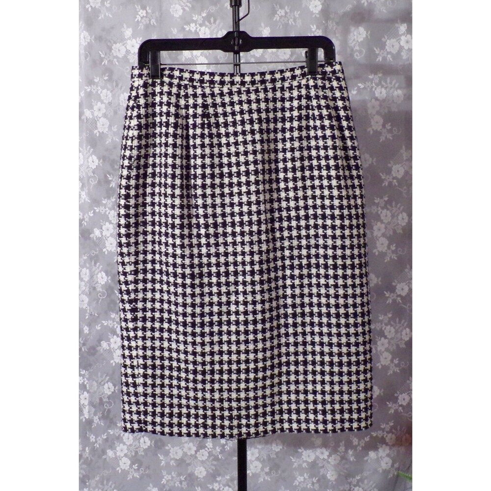 Vintage 80s Bill Blass Herringbone Pencil Skirt Preppy Academia Size M